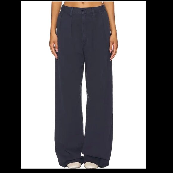 Denimist | Blair Double Pleated Pants in Navy | 27 - Picture 1 of 6